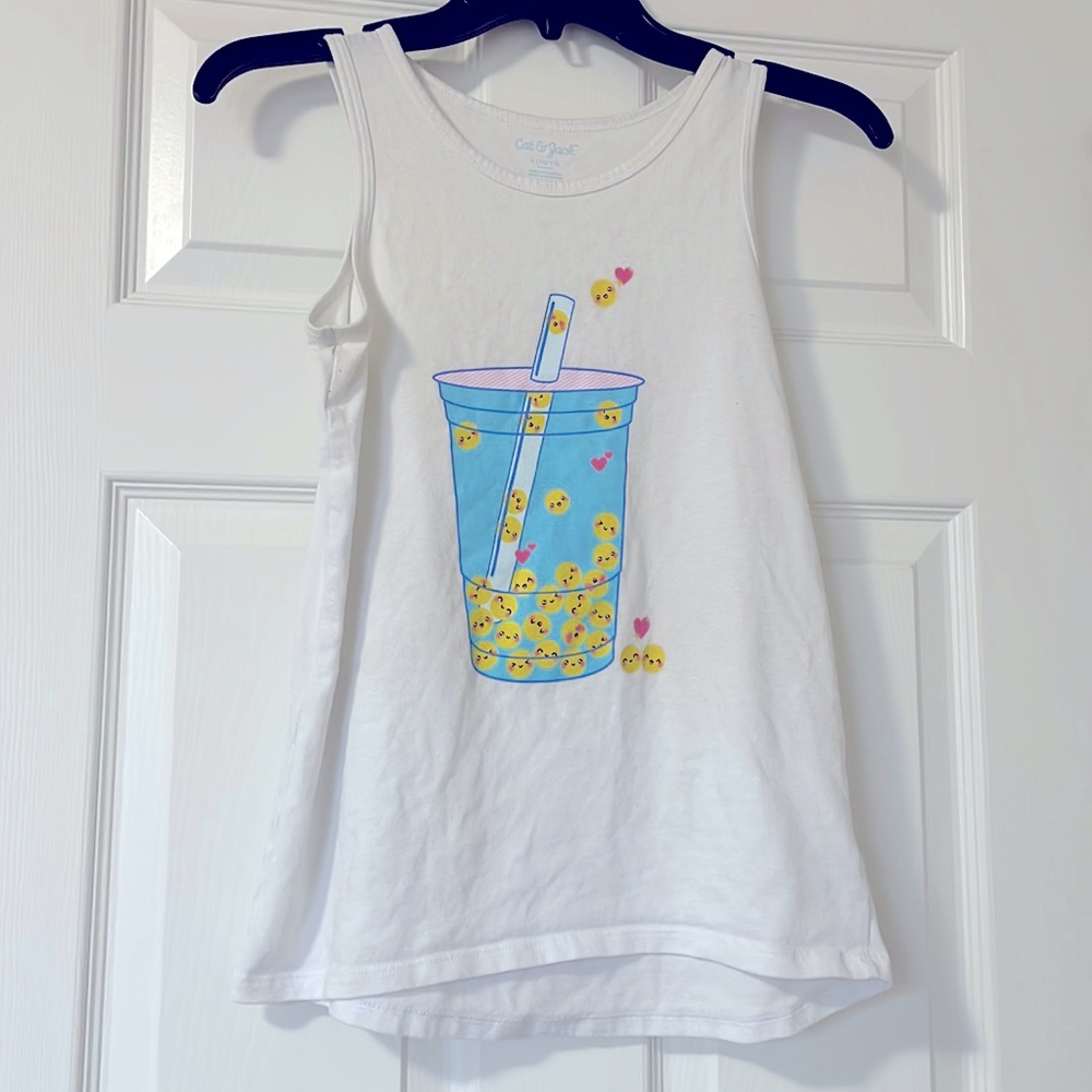 White blue yellow girls youth size 10-12 (L) tank top Cat & Jack brand very new